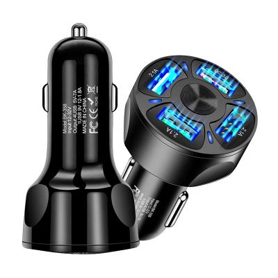 China Fast Charging 3.0 USB Car Charger 3A 18W 4 Port Universal Fast Charging Car Power Charger iPhone 11 Pro Samsung a31 Car Cigarette Adapter for sale