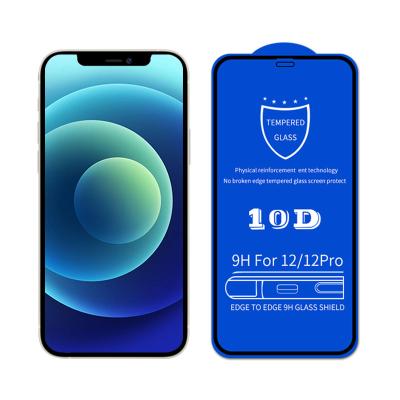 China Anti-Fingerprint For iPhone 12 Series 10D High Definition Tempered Glass Phone Screen Protector Full Coverage Waterproof Phone Protector for sale