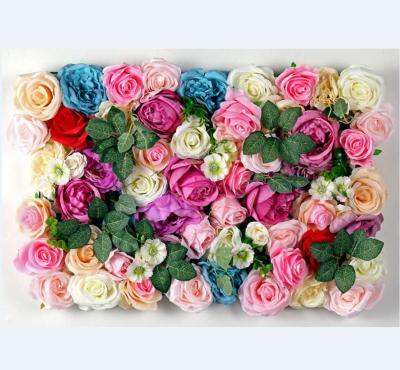 China Wall Backdrop For Decor Factory Supply Wholesale Silk Rose Flower Wedding Backdrop Artificial Flower Wall for sale