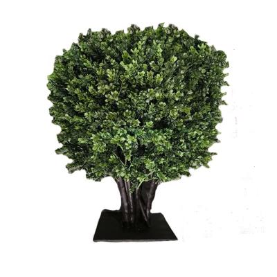 China Minimalist Artificial Potted Board Wedding Wooden Branch Myrica Rubra Bayberry Baidi Leaf Boxwood Trees Decorations for sale