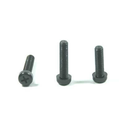 China Black Plastic M2 M2.5 M3 M4 M5 M6 Pan Head Screw Round Head Cross Pan Head Screw for sale