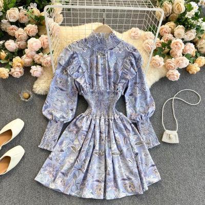 China Women's new breathable spring CUBEAR shorts dress thin temperamen small collar puff sleeves comic ruffled dress for sale