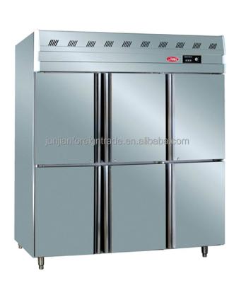 China Commercial Single-Temperature Restaurant Refrigerator 6 Door Upright Stainless Steel Freezer for sale