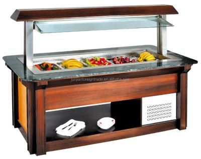 China Single-temperature wood commercial square food buffet display for hotel and restaurant with CE for sale