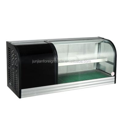 China Commercial Sushi Showcase Single-Temperature Double Layer Glass Top Sushi Freezer for sale