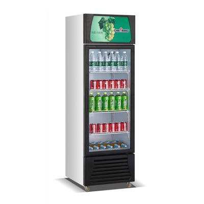 China Single-Temperature China Factory OEM Supermarket Equipment Single Door Upright Glass Refrigerator for Beverage for sale