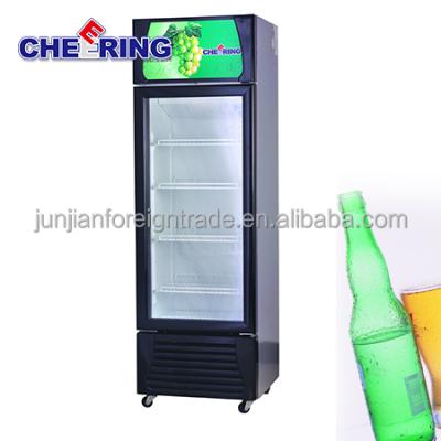 China Single-temperature Canton junjian factory single temperature energy drinks display refrigerator with single door for sale