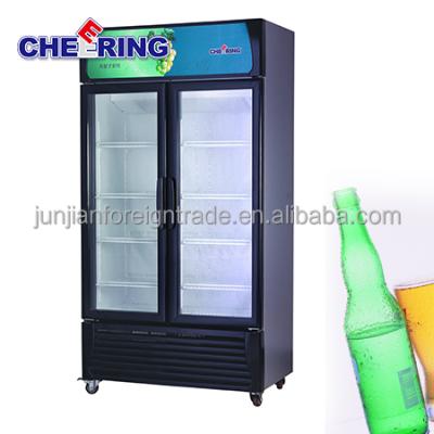 China Single-temperature Canton factory supermarket equipment door refrigerator display refrigerator transparent price for sale