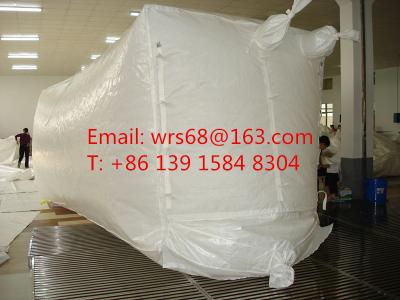 China 20ft,30ft ,40ft WPP Waterproof Dry Bulk Container Liner Bag With fast discharge spout for sale