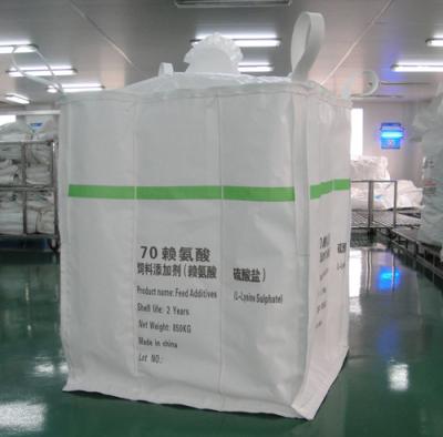 China Net baffle bag Type A 1 ton PP bulk bag for packaging chemical products  L-Lysine sulphate for sale