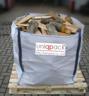 China Firewood waterproof bulk material bags , 4 panel full opened top big bags for sale