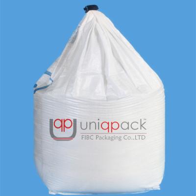 China FIBC Jumbo Flexible Intermediate Bulk Containers , White Fabric Woven Bag for sale