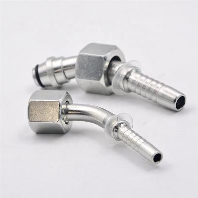 China Carbon Steel Crimp Elbow Metric Hydraulic Hose Fittings For High Pressure Hoses 1/4