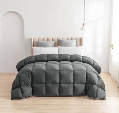 China ZHONGHONG Home Comforter Duck Down Comforter Twin Size Duvet Cover Comforter For All Seasons 100% Cotton Blanket Down, Grey, 68 x 90 Inches for sale