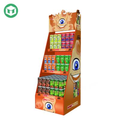 China 100% green & Recyclable Pop Cardboard Material High Quality Products Floor Standing Display Rack With Recyclable Paper Material for sale