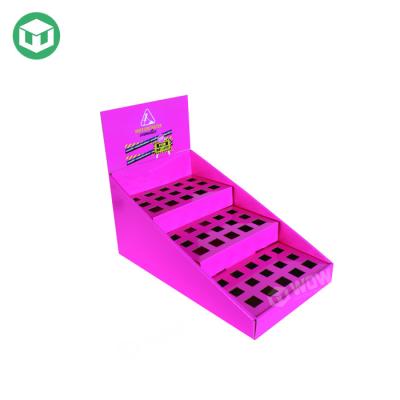 China 100% green & Environmentally Friendly Recyclable Pop Cardboard Material Recyclable Counter Display For Lipsticks For Retail Store Sales for sale