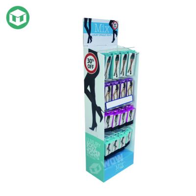 China 100% green & Buy Customized Recyclable Cardboard Material Cardboard Hook Floor Display Stand Dot Jars Display For Supermarket for sale