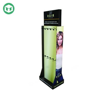 China 100% green & Recyclable Retail Design Head Band Wig Material Free Customized Products Floor Standing Cardboard Display Rack for sale