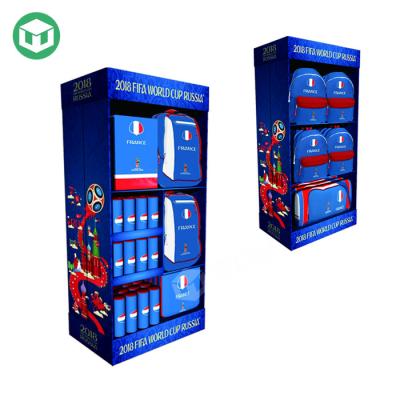 China 100% green & Recyclable Material Customize Spot Color Offset Printing Cardboard Backpack Bagpack Paper Display Stand Recyclable Rocks for sale