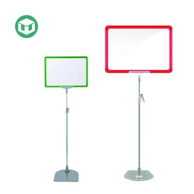 China Advertising Easy Assemble Height Adjustable Frame Plastic Material A3 Telescopic Table Sign Holder for sale