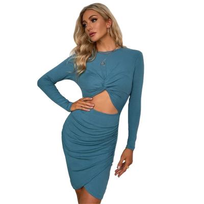 China Best Selling 2022 Fit A Hip Tuck Skirt Up-to-date Anti-Static Sexy Slim Line Package Long Sleeve Dress for sale