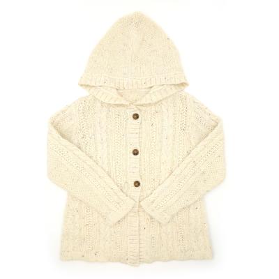 China Anti-pilling new design wholesale cable knitted with child fashion toddler fancy girl sweater cardigan hooded sweater for sale