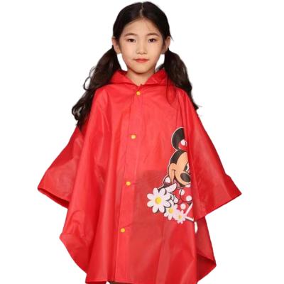 China Hot Selling 2021 High Quality Kids Raincoat Poncho Hooded Red Color Cartoon Printing Children's Clothing Bachelorette Raincoats for sale