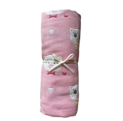 China 2021 wearable hot sale 6 layers knit baby muslin wrap or summer soft and breathable covering for sale