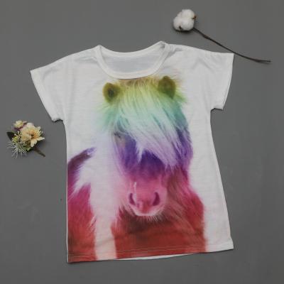 China High Quality Breathable Casual Breathable Cartoon Kids Girls Short Sleeve T-Shirt for sale