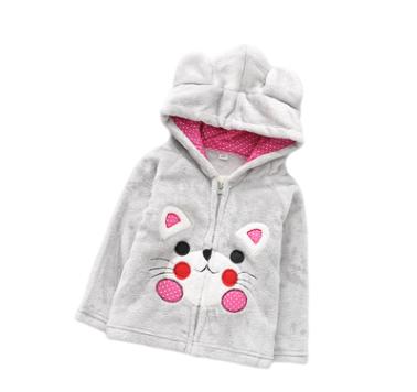 China Breathable Baby Boys Fleece Jacket Zipper Animal Hoodies With Applique Embroidery Animal Jacket With Zippers for sale