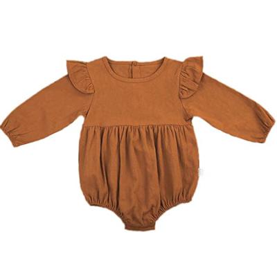 China Breathable Infant Baby Twins Long Sleeve Ruffles Romper Jumpsuit Outfit Clothes Baby Rompers for sale