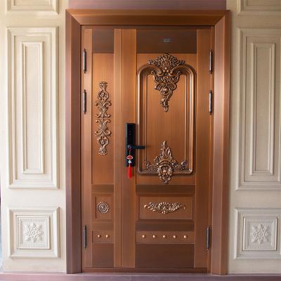 China 2021 hot sale anti-theft luxury steel-copper proof villa apartment entrance security door burglar proof single door for sale