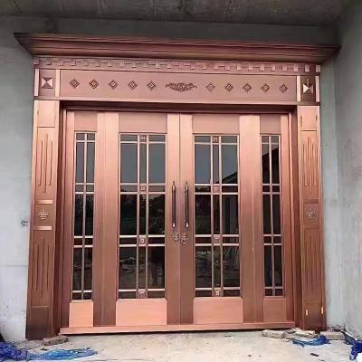 China Wholesale High Quality Steel-Copper Anti-theft With Glass Front Main Entrance For Home Apartment And Villa Luxury OEM for sale