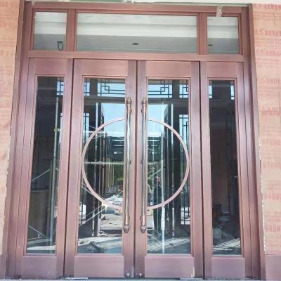 China Wholesale anti-theft apartment and villa double door glass design stainless steel factory price main entrance for sale