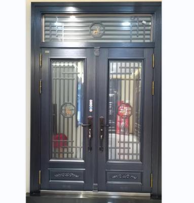 China Professionally made anti-theft zinc alloy villa open double front door designs bullet proof doors for villa for sale