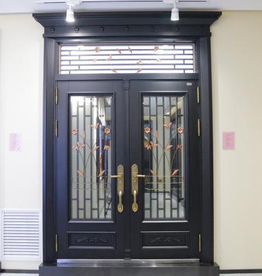 China High Quality Anti-theft House Door Entry Villa Front Double Doors for Houses Process Zinc Alloy Glass Combo OEM for sale