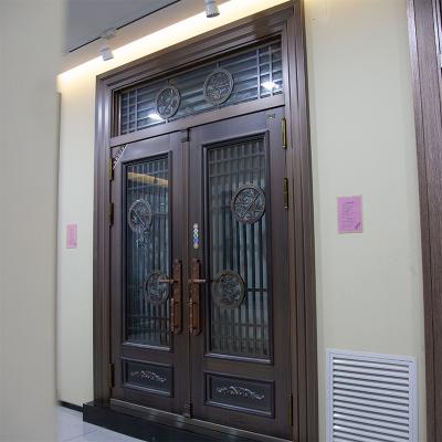 China Modern Designs Waterproof Good Quality Luxury Zinc Alloy House Double Open Door Glass Villa Doors Bedroom Glass Front Entrance for sale