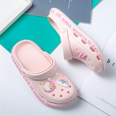 China Wholesale Women Printed Platform Clogs Summer Flat Heel Sandals Clogs Ladies Cute Sandals Slippers Girls Sandal Hot Selling Product for sale