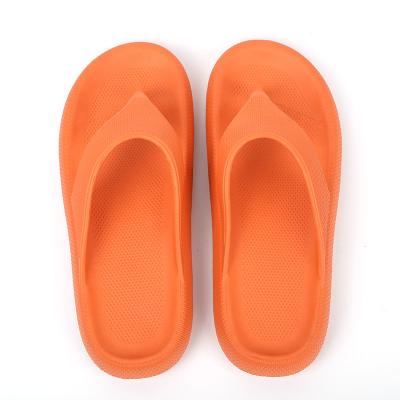 China Wholesale 2021 Fashion Trend New Summer Bathroom Home Slippers Female Thick Bottom Feeling Shit Flip Flops EVA Soft Bottom Couple Slippers for sale