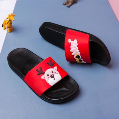 China Wholesale Family Waterproof Cartoon Anti-skid Slippers Blowing Soft Bottom Kids Trail Male Feather Female Slippers For Women for sale