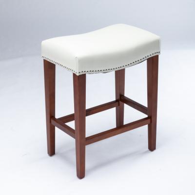 China Seat Druable Modern Comfortable White Bar Stools Square Modern Design PU Leather Chair for sale