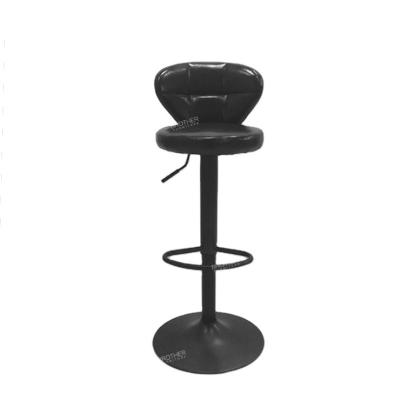 China HOT SALE Modern Style PU Black Adjustable Bar Leather Modern European Metal Base High Stool Chair for sale