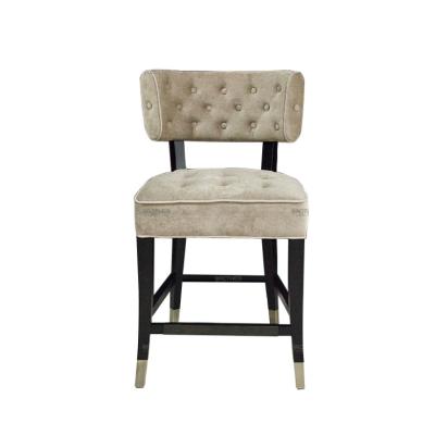 China High Quality Modern Popular Modern Nordic Bar Chair Velvet Fabric Dining Chair Custom Made Modern Bar Stool for sale