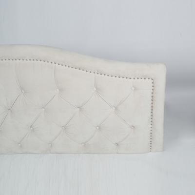 China Modern Ali Baba Sort By Hotel High Quality Furniture Price Large Fabric Bed Tufted Wood Headboard for sale