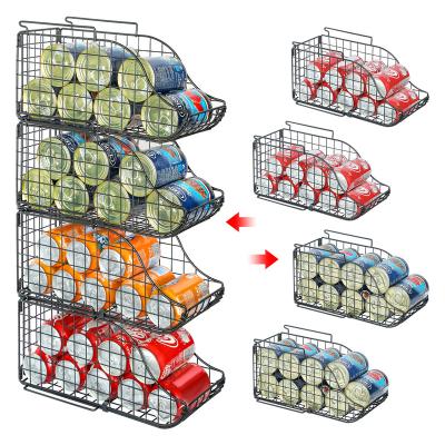 China 4-Pack Viable Can Pantry Organizer, Stackable Kitchen Canned Food Rack With Handles, For Pantry Countertop Box Storage Organizer for sale