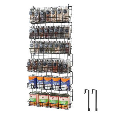 China 6-Tier Spice Rack Organizer with Over Door Hook, Viable Wall Mounted and Over the Door Spice Racks for Kitchen Office Door Cabinet Storage for sale