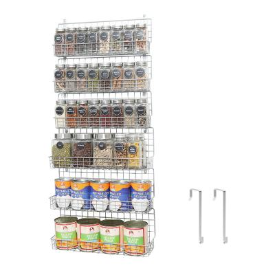 China Sustainable Spice Rack Organizer 6-Tier Wall Mounted And Over The Door Spice Racks For Kitchen Pantry Door Bathroom, Two Size, Large Capacity. for sale