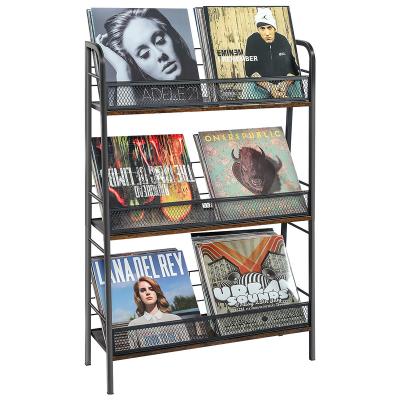 China Living Room 3-Tier Vinyl Record Storage Rack Records Rack Store Solid R-shaped Quick Assembly About 250 Albums, Suitable For Records, Book. for sale