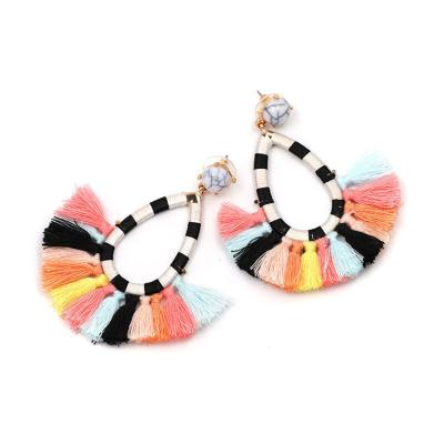 China Durable/Fashion Fan/Eco-Friendly Fashion Trend Shape Tassel Handmade Earrings For Women 2021 for sale