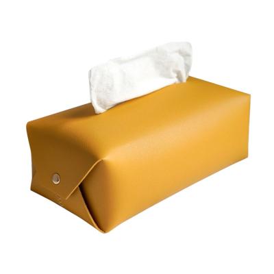 China Eco-friendly/durable/waterproof handmade pink/blue PU leather towel holder hotel/car tissue creative box for sale